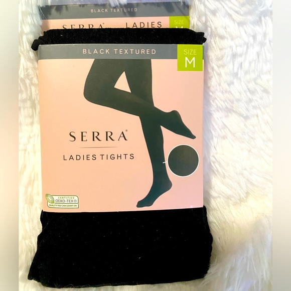Serra Black Textured Ladies Tights (NWT) - Picture 1 of 2